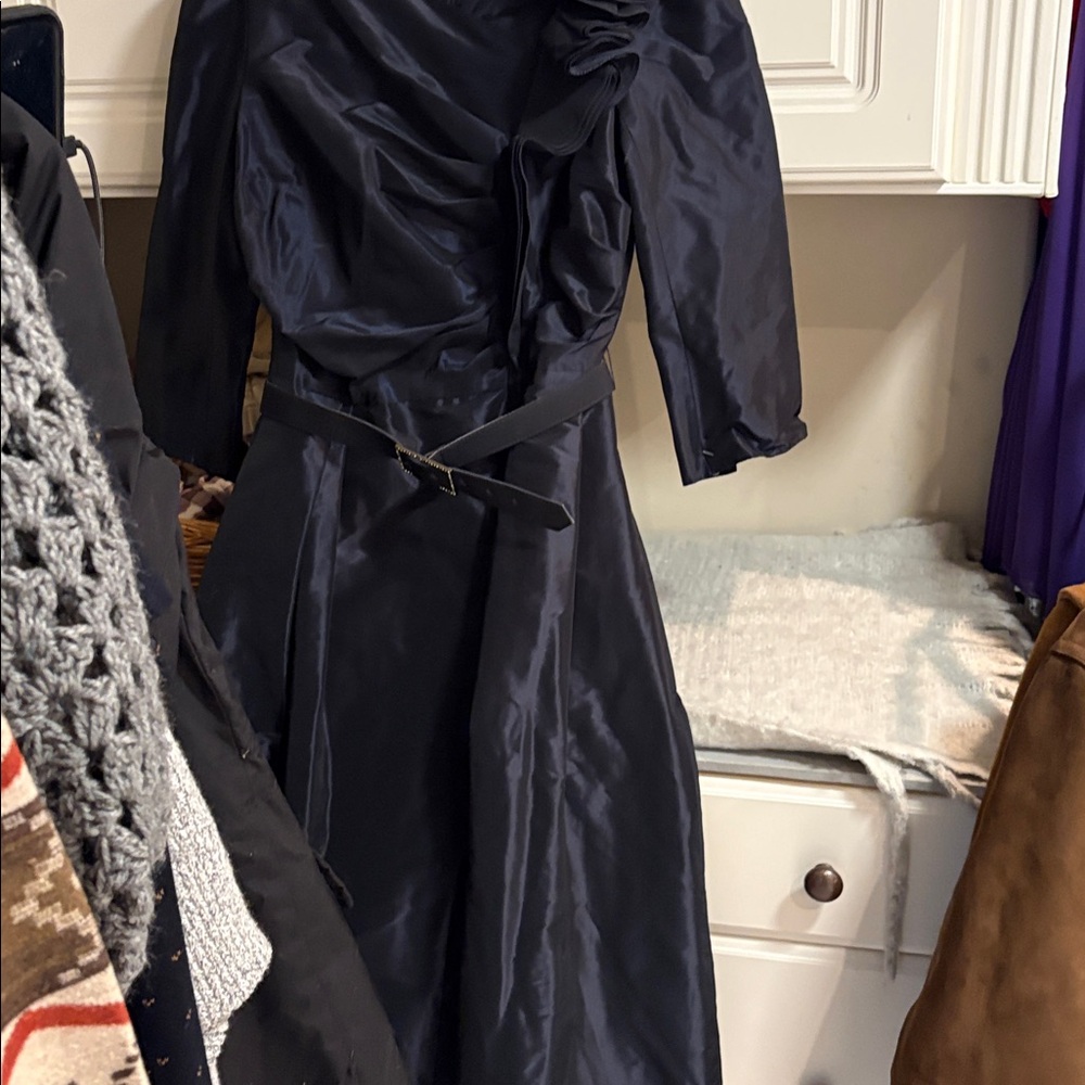 Teri Jon Black Dress with Braided Strap